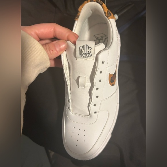 Nike Women's Air Force 1 Pixel SE White with Leopard Accents - Picture 7 of 11